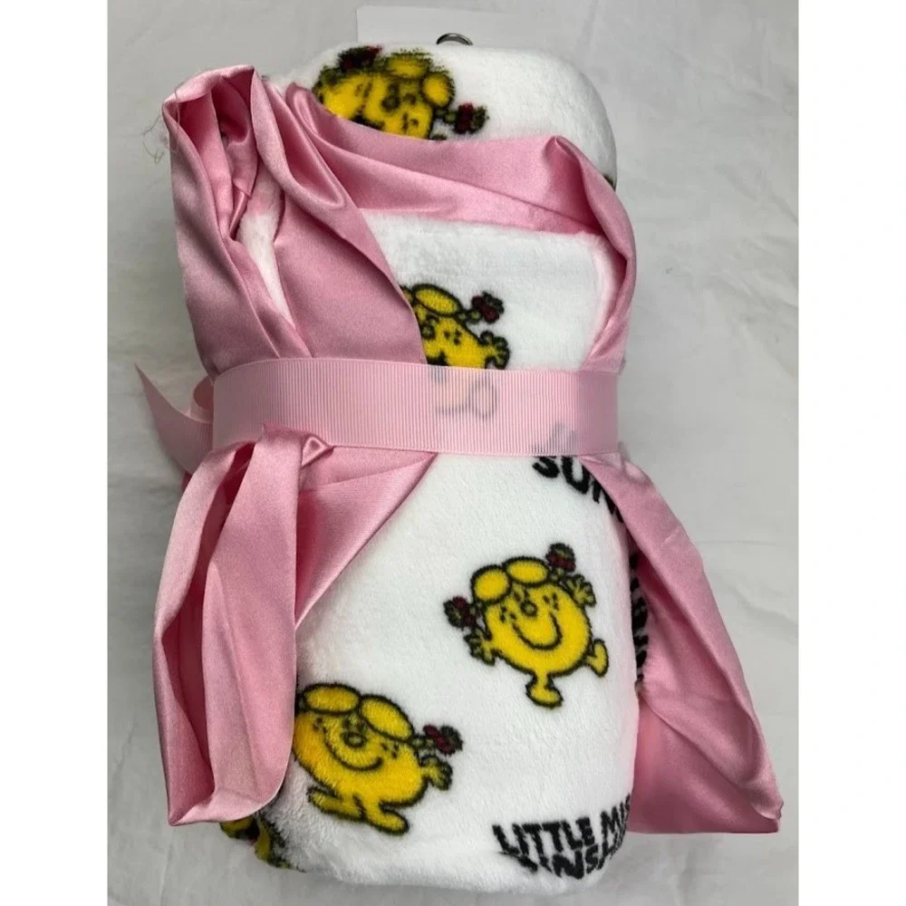 JuJuBe Little Miss Sunshine Plush Baby Girl Blanket Satin Trim Flower Pink‎ NWT